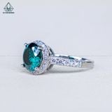  RX559 Nhẫn nữ Halo tròn chủ MOIS Xanh Lá 9mm 161 giác (Không mã cạnh) 