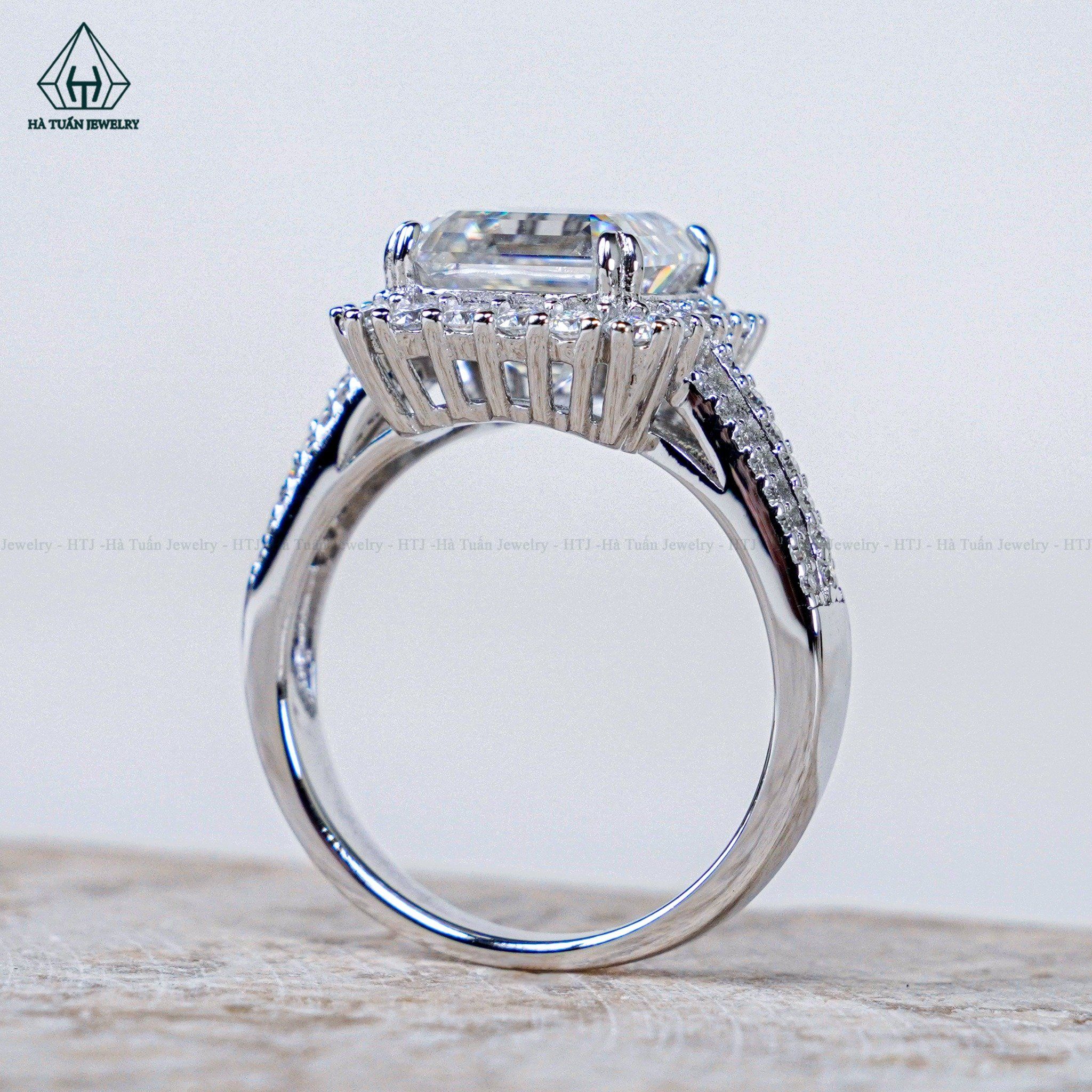  RX560 FULL MOIS Nhẫn nữ vuông MOIS Asscher 8*8mm (Không mã cạnh) 