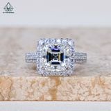  RX560 FULL MOIS Nhẫn nữ vuông MOIS Asscher 8*8mm (Không mã cạnh) 