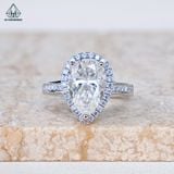  RX561 FULL MOIS Nhẫn nữ Mois Pear 8*12mm (Không mã cạnh) 