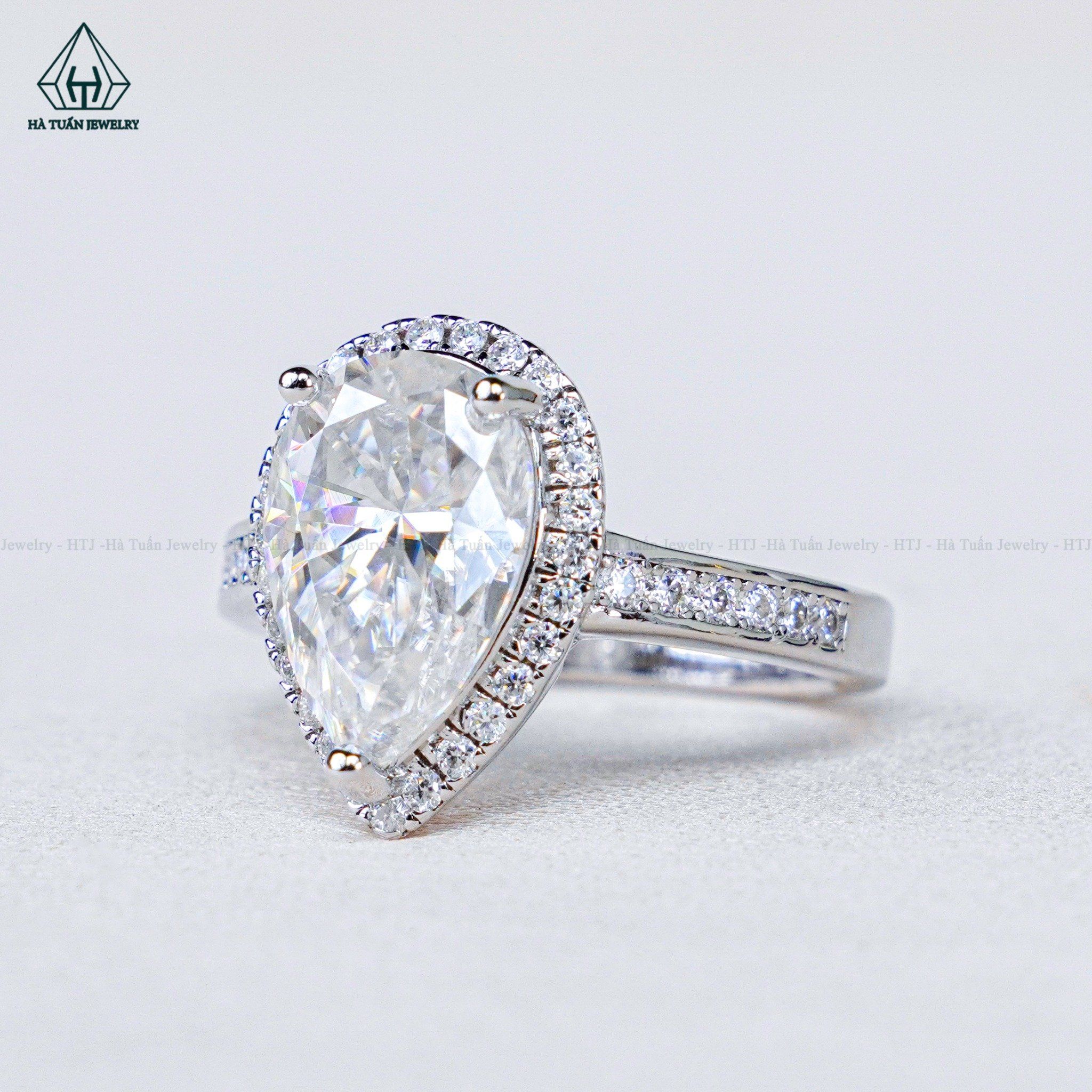  RX561 FULL MOIS Nhẫn nữ Mois Pear 8*12mm (Không mã cạnh) 