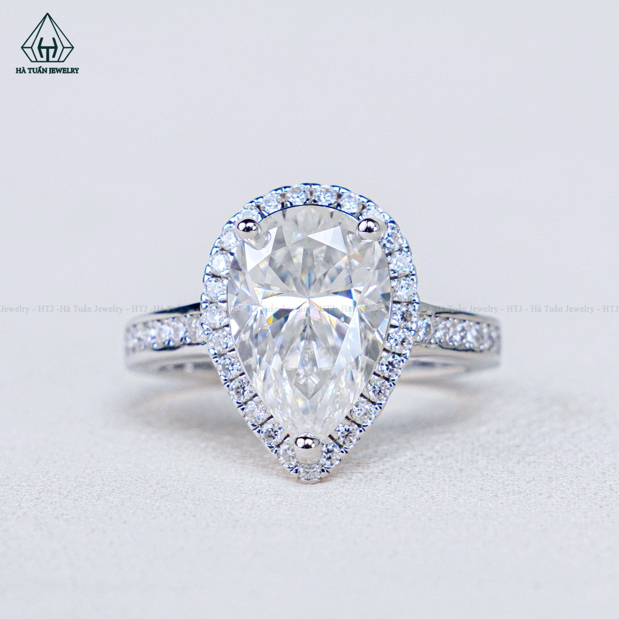  RX561 FULL MOIS Nhẫn nữ Mois Pear 8*12mm (Không mã cạnh) 