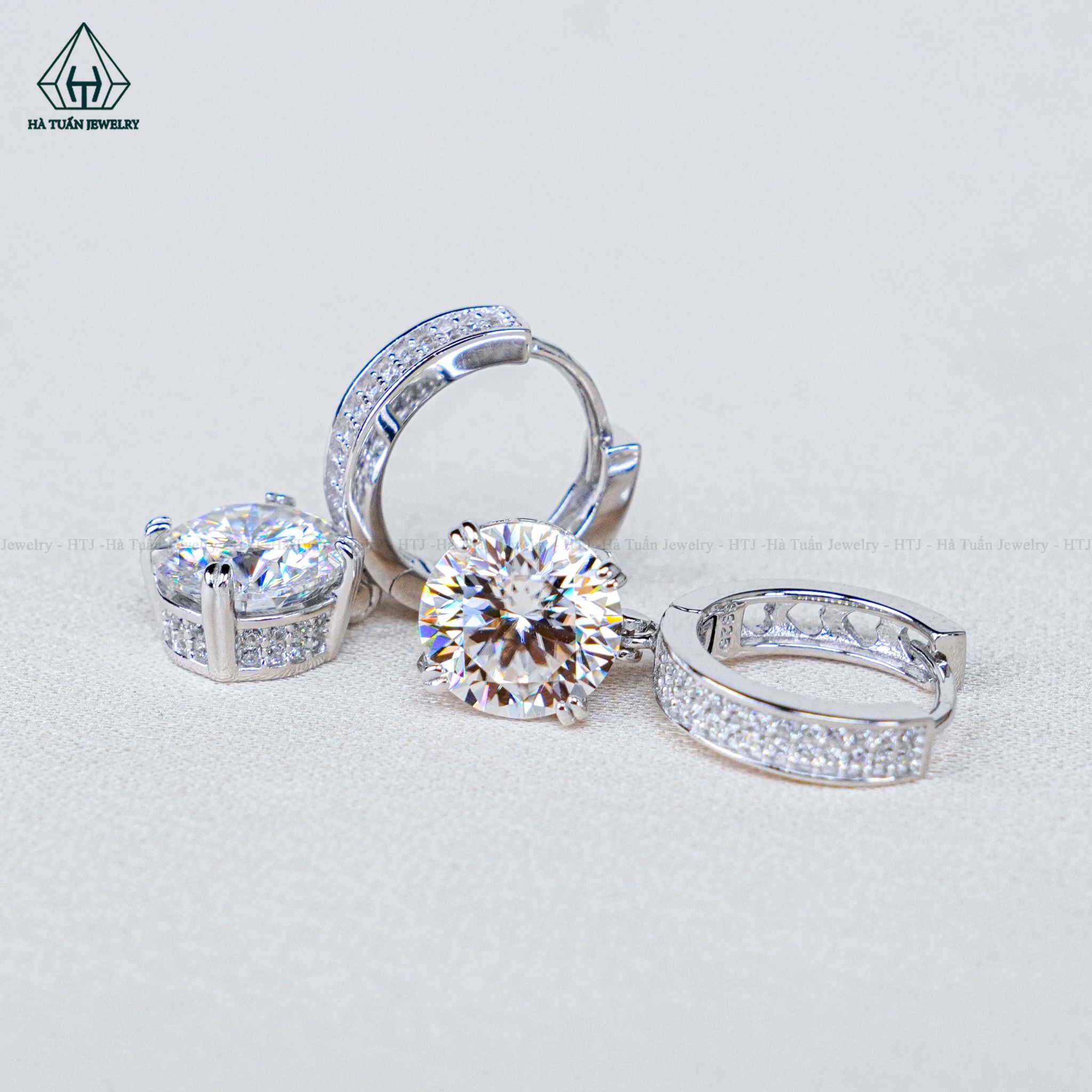  EX485 Bông tai khoen chủ MOIS 8mm (không mã cạnh) 