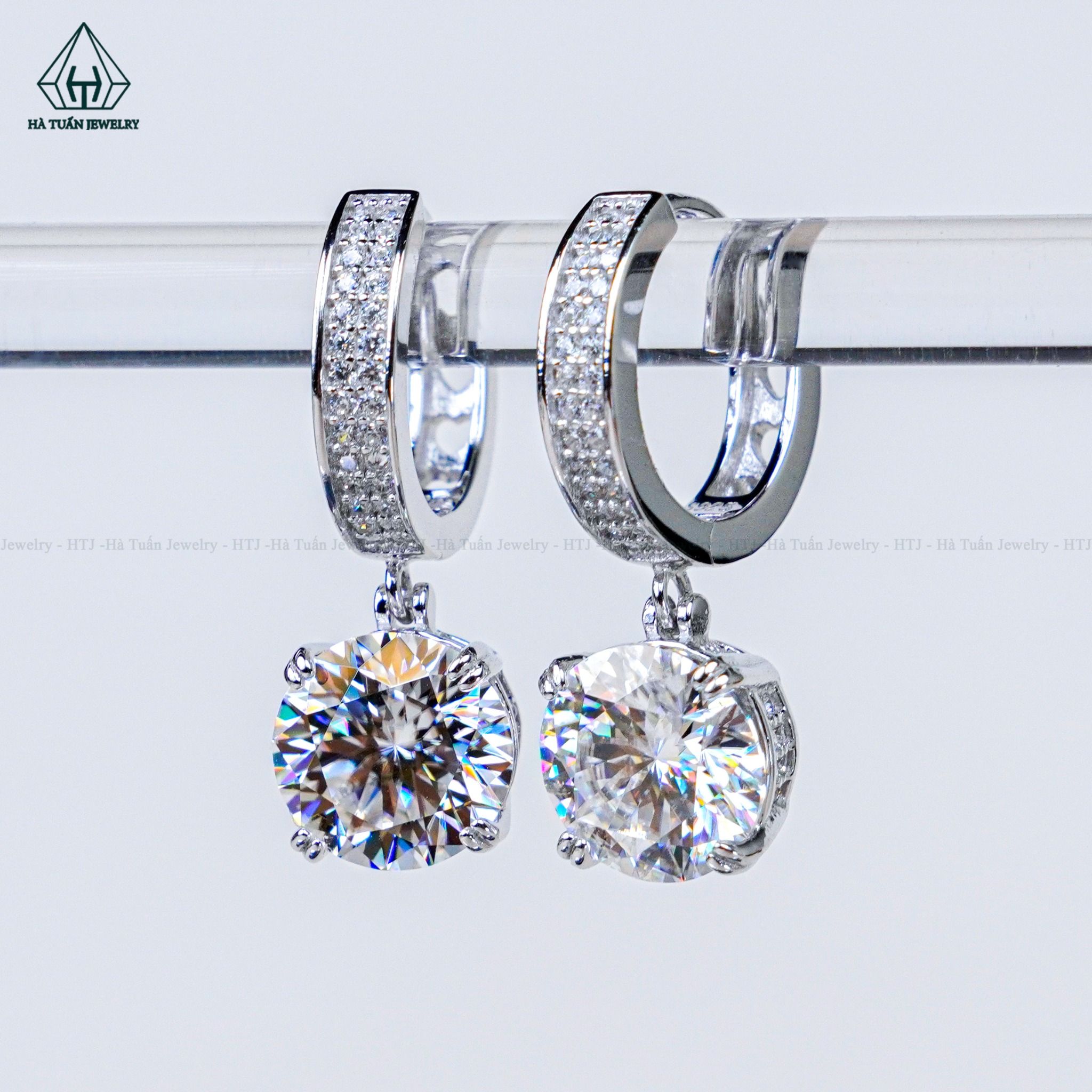  EX485 Bông tai khoen chủ MOIS 8mm (không mã cạnh) 
