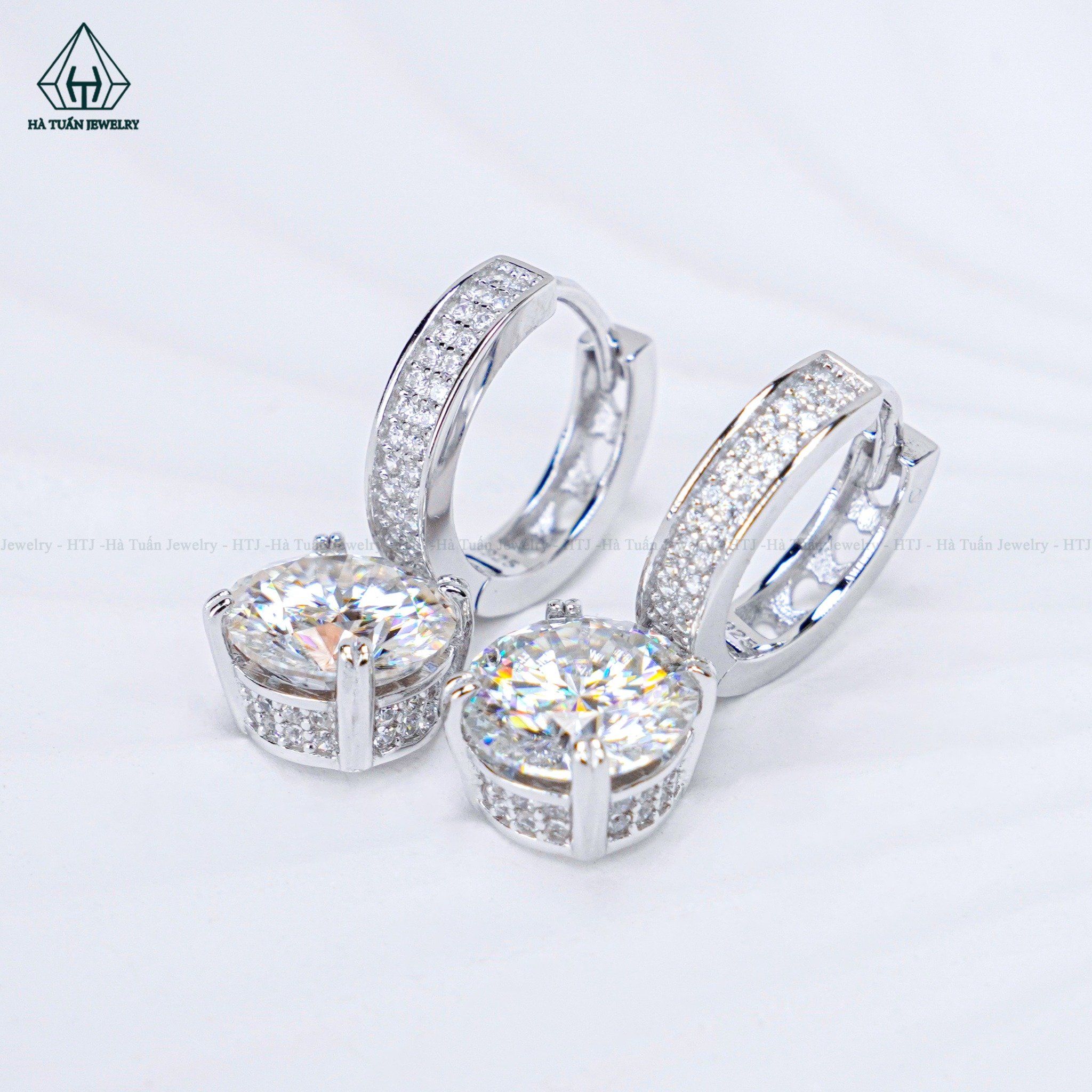  EX485 Bông tai khoen chủ MOIS 8mm (không mã cạnh) 