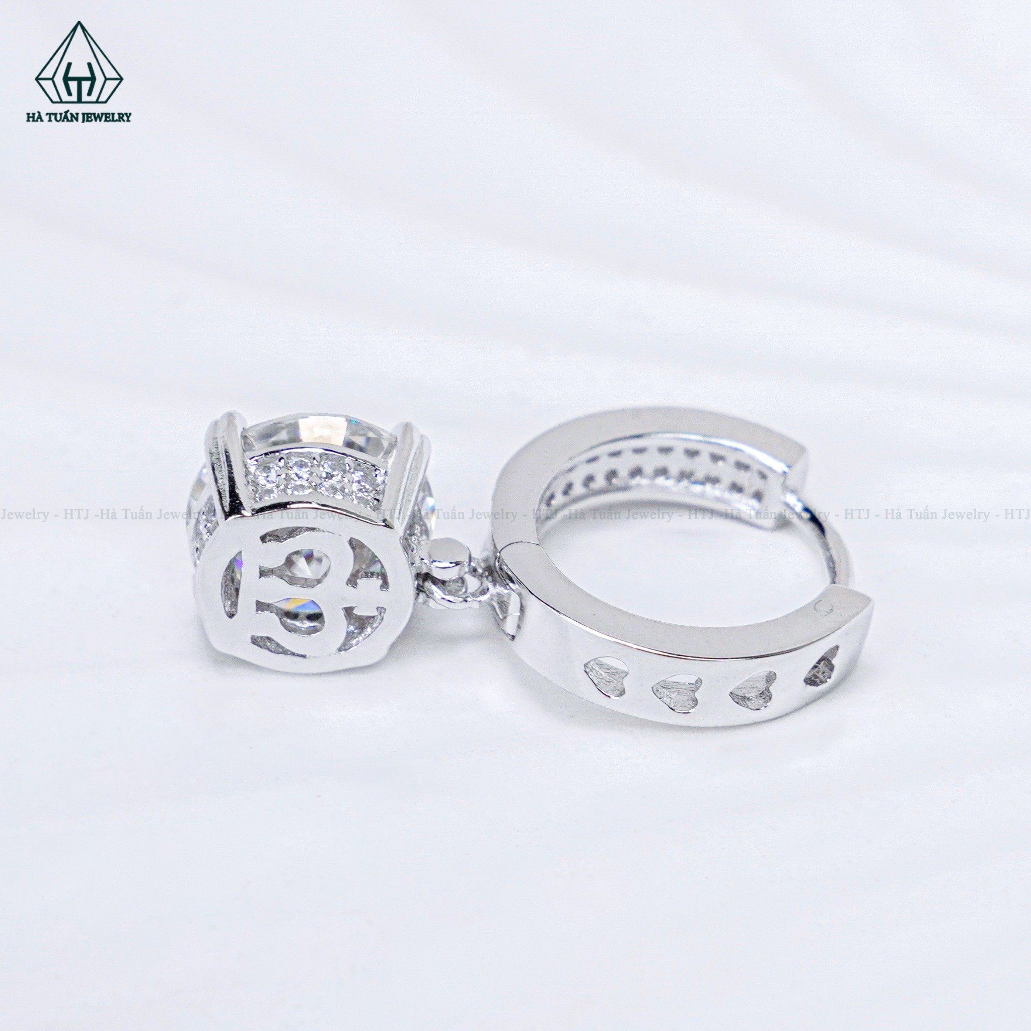  EX485 Bông tai khoen chủ MOIS 8mm (không mã cạnh) 