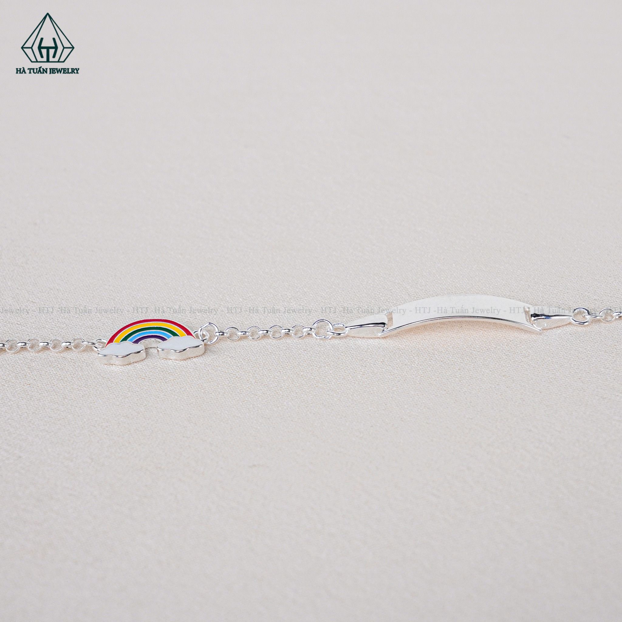  BB044 Lắc tay bé gắn charm cầu vòng 