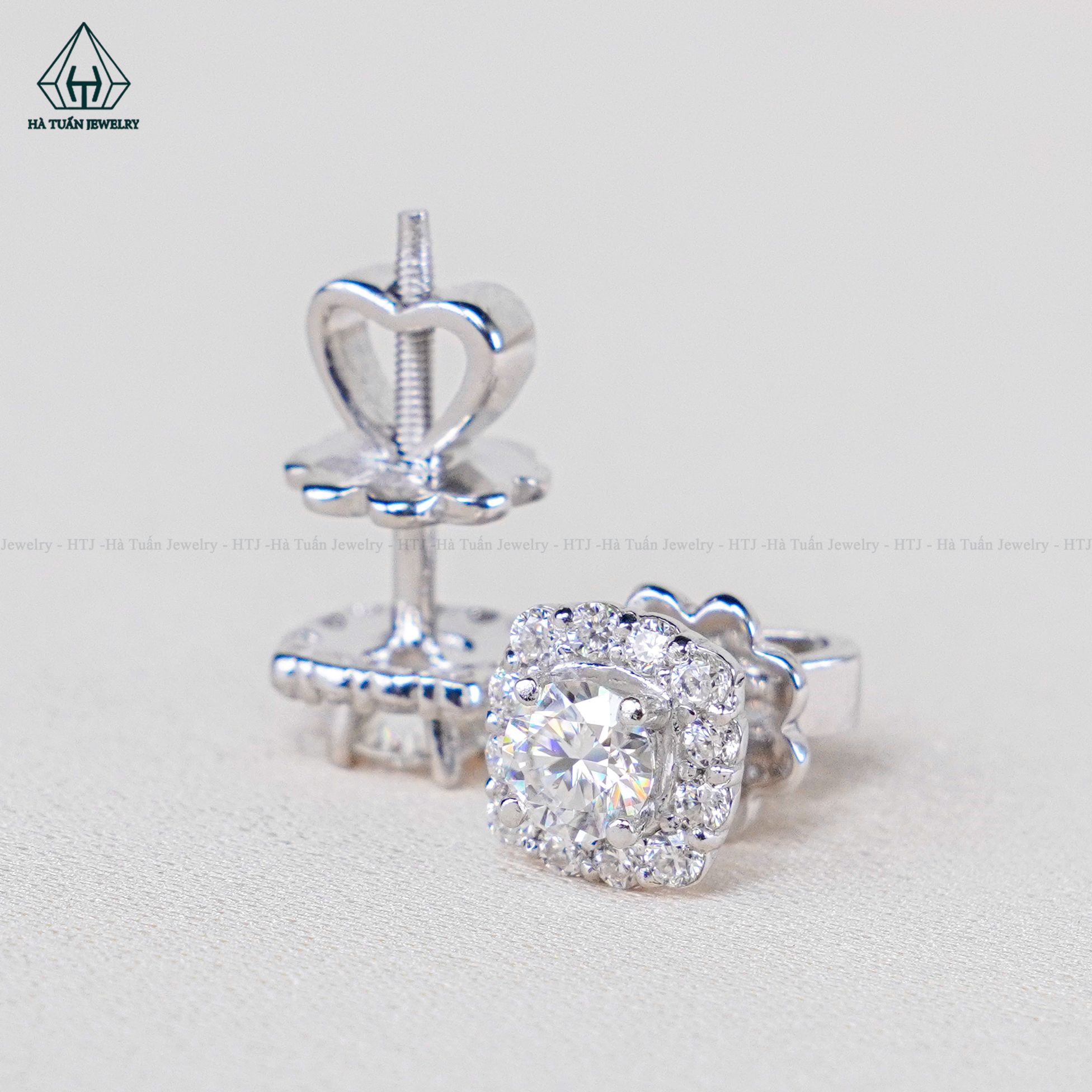  EX397 4mm FULL MOIS Bông tai vuông 