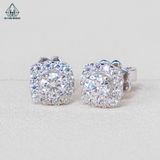  EX397 4mm FULL MOIS Bông tai vuông 