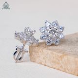  EX398 4.5mm Bông tai 8 cánh 2 tầng 