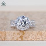  RX478 6.5mm Nhẫn nữ halo viền tấm 