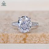  RX484 Oval 10*12mm Nhẫn nữ chủ Trắng 