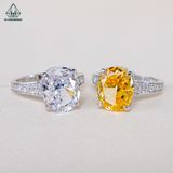  RX484 Oval 10*12mm Nhẫn nữ chủ Trắng 