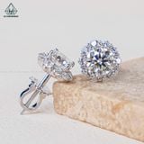  EX128 5mm Bông tai viền tấm hoa 10 cánh 