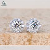  EX128 5mm Bông tai viền tấm hoa 10 cánh 