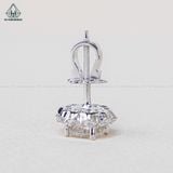  EX128 5mm Bông tai viền tấm hoa 10 cánh 