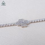  B913 2mm Lắc tay cỏ bốn lá full đá 