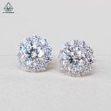  EX128 5mm Bông tai viền tấm hoa 10 cánh 