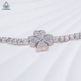  B913 2mm Lắc tay cỏ bốn lá full đá 