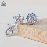  EX418 4mm Bông tai hoa đá nhỏ 