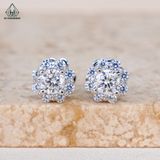  EX418 4mm Bông tai hoa đá nhỏ 