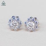  EX418 4mm Bông tai hoa đá nhỏ 