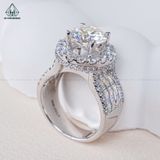  RX486 9mm Nhẫn nữ halo đai lớn 