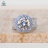  RX486 9mm Nhẫn nữ halo đai lớn 