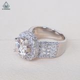  RX486 9mm Nhẫn nữ halo đai lớn 