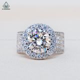  RX486 9mm Nhẫn nữ halo đai lớn 