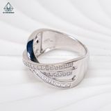  R937 Nhẫn nữ 3 vành đá chéo 