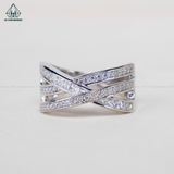  R937 Nhẫn nữ 3 vành đá chéo 