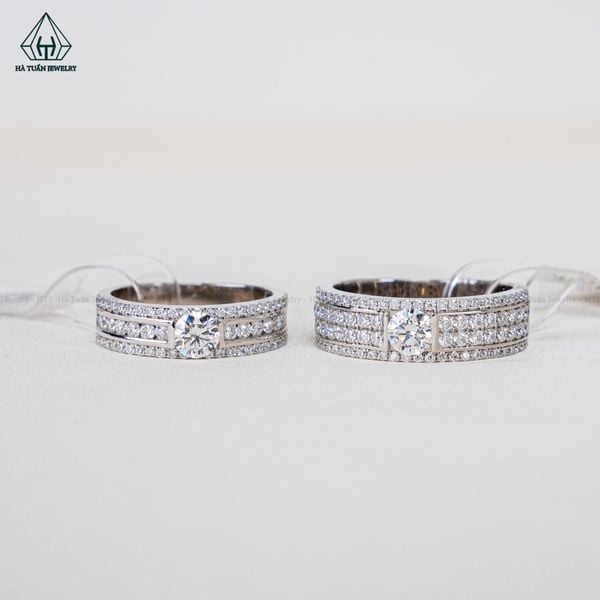  CRG029 Nhẫn cưới vàng 14K CVD 4.5mm 