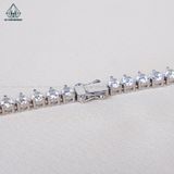  NCX086 Dây chuyền FULL đá CZ 4mm 3 chấu 