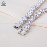  NCX086 Dây chuyền FULL đá CZ 4mm 3 chấu 