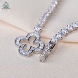  B922 Lắc tay full đá cz khoá cỏ bốn lá 