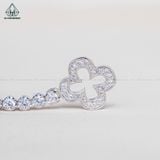  B922 Lắc tay full đá cz khoá cỏ bốn lá 