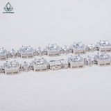  N632 Dây mặt liền full vành đá vuông viên chủ 4mm 