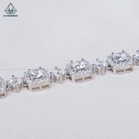 N632 Dây mặt liền full vành đá vuông viên chủ 4mm