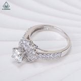  RX492 6mm Nhẫn nữ hoa đá tròn 