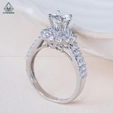  RX492 6mm Nhẫn nữ hoa đá tròn 