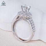  RX492 6mm Nhẫn nữ hoa đá tròn 