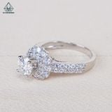  RX492 6mm Nhẫn nữ hoa đá tròn 