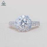  RX492 6mm Nhẫn nữ hoa đá tròn 