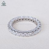  RX500 Nhẫn nữ đá chủ FULL MOIS 2.7mm viền cạnh đá CZ 