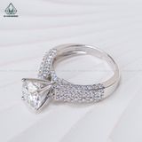  RX495 7.2mm Nhẫn nữ nửa vòng đá 4 chấu 