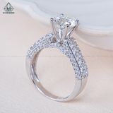  RX495 7.2mm Nhẫn nữ nửa vòng đá 4 chấu 