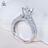  RX495 7.2mm Nhẫn nữ nửa vòng đá 4 chấu 