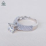  RX495 7.2mm Nhẫn nữ nửa vòng đá 4 chấu 