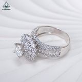  RX493 6mm Nhẫn nữ hoa đá 4 chấu 